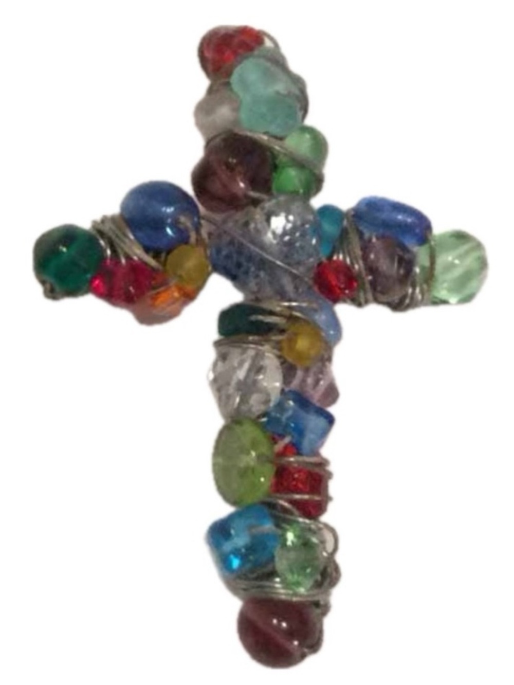 Colorful Wire Wrapped Bead Cross